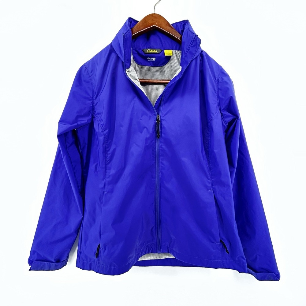 Cabela's 4Most Repel Womens Medium Rain Windbreaker‎ Jacket Hood Purple Gorpcore